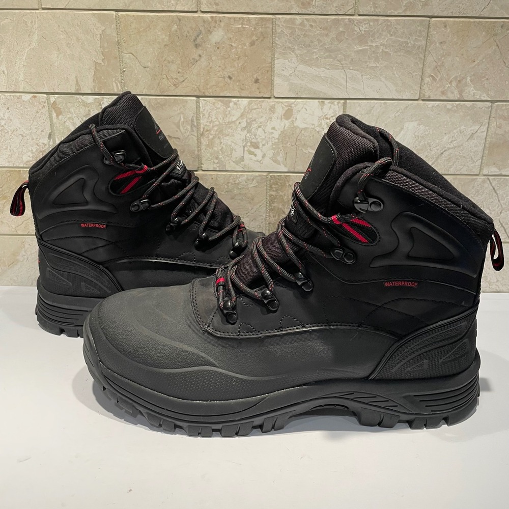 Nortiv8 Mens Waterproof Snow Boots 3M Thinsulate Insulated Black A0014 Size 13